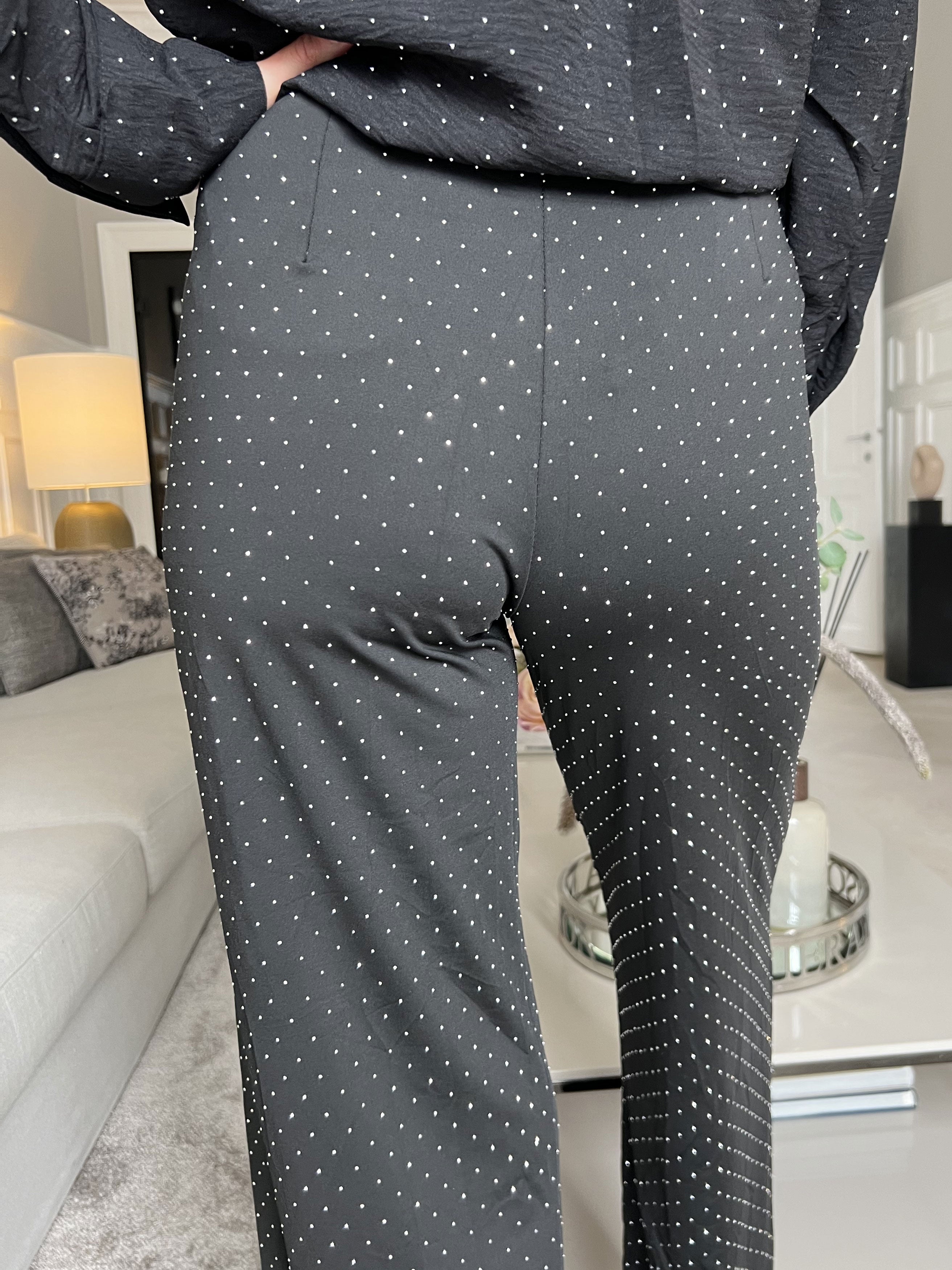 Alexandra - Løse elastiske bukser med små sten